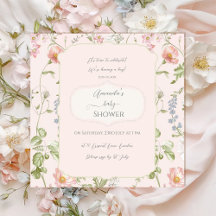 Chinoiserie rosa Floral Baby Shower