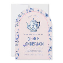 Chinoiserie rosa y azul Tea Pot Tea