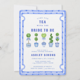 Invitación Chinoiserie Topiary Bridal Shower | Fiesta del té