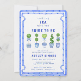 Invitación Chinoiserie Topiary Bridal Shower | Fiesta del té