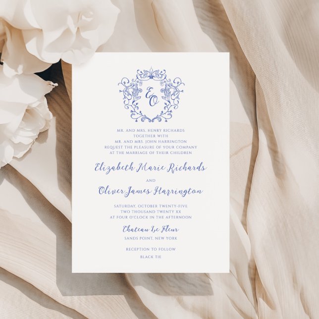 Invitación Chinoiserie Vintage Monograma Boda de caligrafía (Subido por el creador)