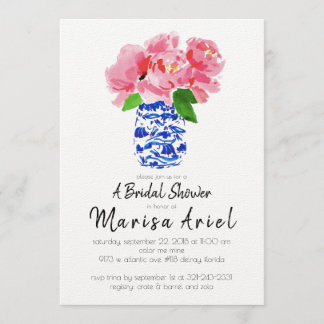 Invitación chinoiserie y peonies