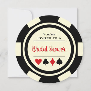 Invitación Chip de Póquer de Las Vegas - Negro - Brigada Blan