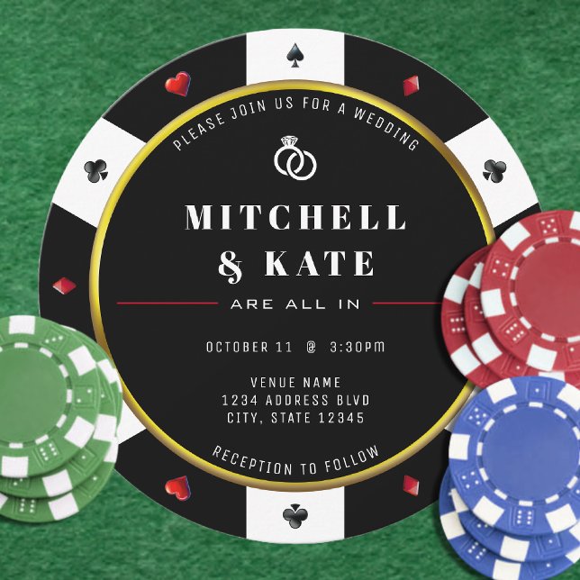 Invitación Chip de póquer todo en Boda (Poker Chip All In Wedding Invitation
)