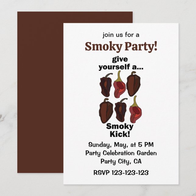 Invitación Chipotle Date Un Golpe Ahumado Divertido Chipotle (Anverso / Reverso)