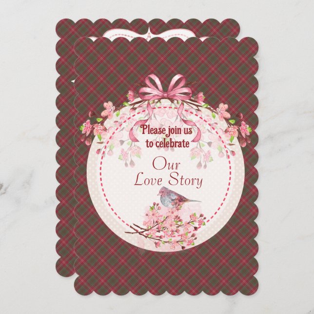 Invitación Chisholm Weathered Scottish Tartán (Anverso / Reverso)