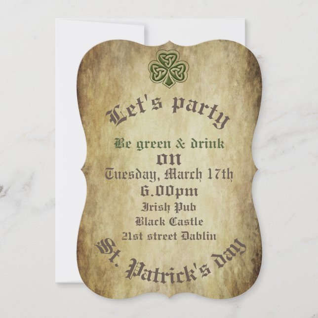 Invitación Chismoso irlandés de moda vintage (Anverso)
