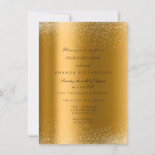 Invitación Chispa Dorado Metálico Brillo Arena Formal Elegant