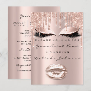 Invitación Chispa Dulce 16º Drips Purpurina Bridal Makeup