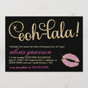 Invitación Chispa glamorosa del beso de 311 Ooh Lala metálica