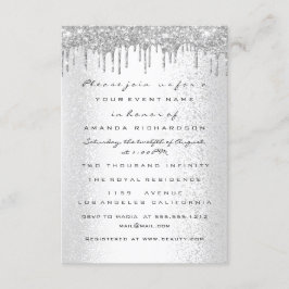 Invitación Chispas Brillo Gotea Gris Plateado Boda Cumpleaños