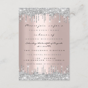 Invitación Chispas Brillo Gotea Gris Plateado Boda Dulces 16