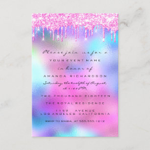 Invitación Chispas Brillo Gotea Rosa Gotea Nupcial Dulces 16