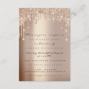 Invitación Chispas Brillo Gotea Rosa Lujo Novia Dulce 16