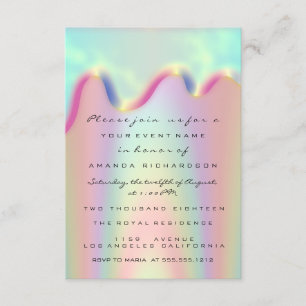 Invitación Chispas Brillo Goteo Holográfico Nupcial Dulces 16