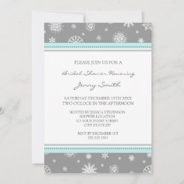 Invitación Chispas de nieve gris Aqua Bridal Winter