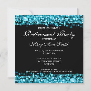 Invitación Chispas elegantes de la turquesa del fiesta de