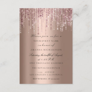 Invitación Chispear Brillo Gotea Cadenas Rosa Despedida de So