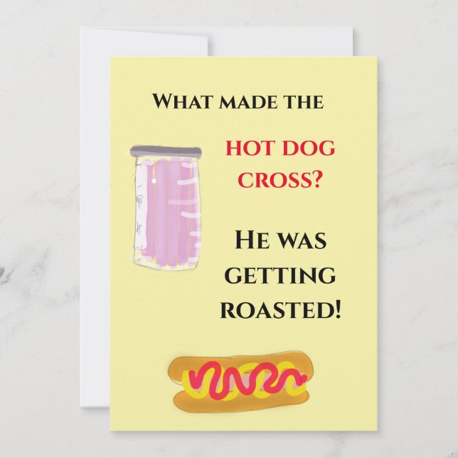 Invitación chiste de hot dog ríen de esto (Anverso)