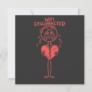 Invitación Chistoso Wifi Desconectado Corazón Roto Meme de Ju