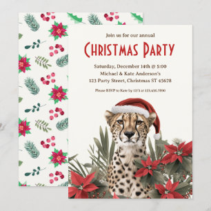 Invitación Chita en un Fiesta de Navidades de Santa Hat Poins
