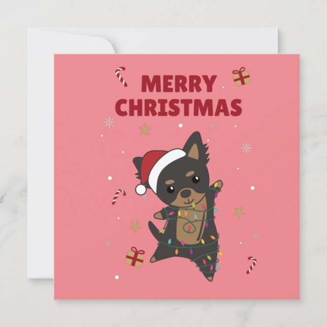 Invitación Chiwawa perro de Navidad animales de invierno perr (Anverso)