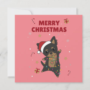 Invitación Chiwawa perro de Navidad animales de invierno perr