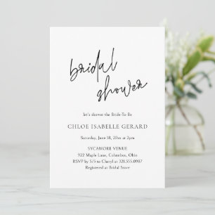 Invitación Chloe Black and White Elegdal Shower