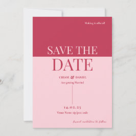 Invitación CHLOE Negrita Negrita Moderna Rosa Guardar La Invi