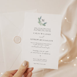 Invitación Chloe Sencillo Elegante Verdor Cristiano Boda En
