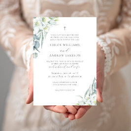 Invitación Chloe Simple Elegante Verdor Boda cristiano