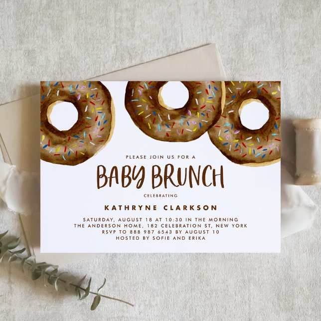 Invitación Chocolate acuarela Drenkle Donuts Baby Brunch (Subido por el creador)