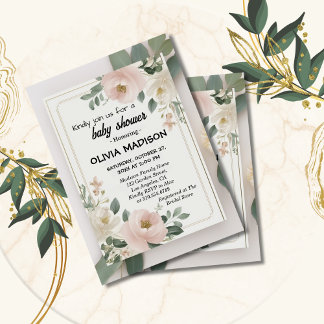 Invitación Chocolate Acuarela para Baby Shower