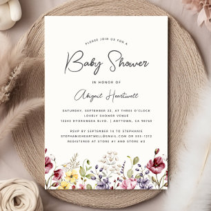Invitación Chocolate al Agua Flores de Bebé