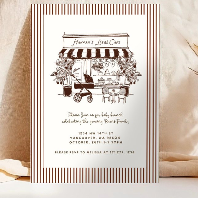 Invitación Chocolate Brown Bebe Cafe | baby está preparando | (Subido por el creador)