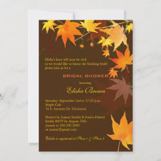 Invitación Chocolate Brown Cae Maple Bridal Shower