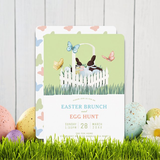 Invitación Chocolate Bunny Easter Brunch Egg Hunt Invitation (Subido por el creador)