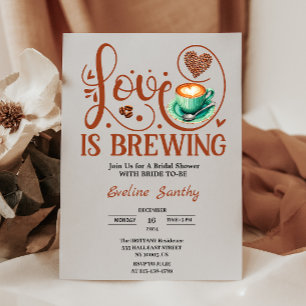 Invitación Chocolate Caliente Cappuccino Corazón Despedida de