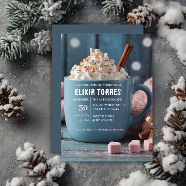 Invitación Chocolate caliente con crema batida Baby Shower ac (Subido por el creador)