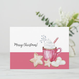 Invitación Chocolate Caliente De Navidad Y Galletas Acuarela