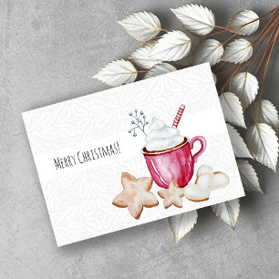Invitación Chocolate Caliente De Navidad Y Galletas Acuarela