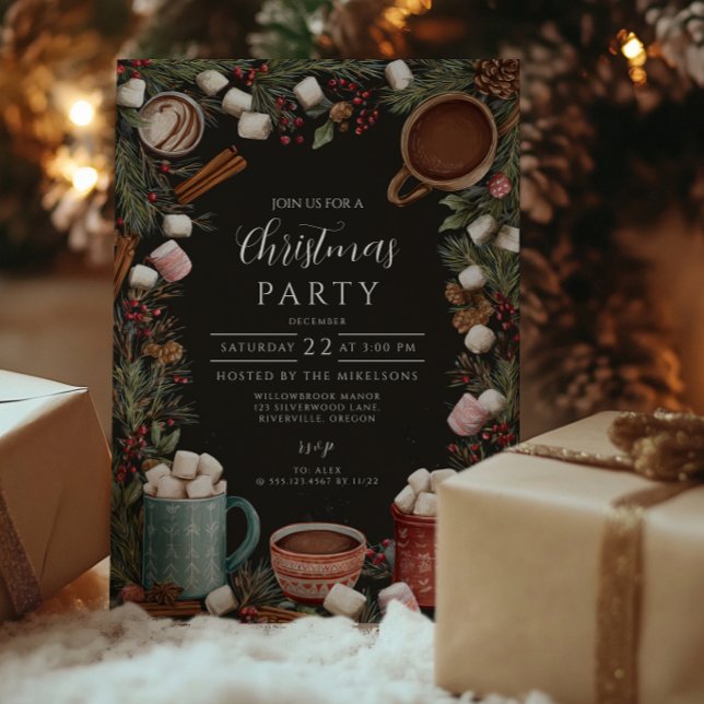 Invitación Chocolate Caliente Navideño Rústico (Subido por el creador)