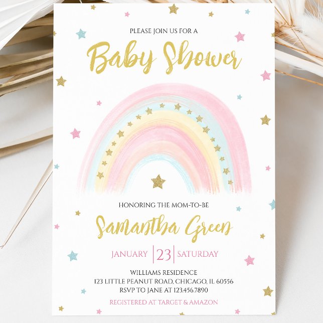 Invitación Chocolate de Arcoíris para Baby Shower (Subido por el creador)