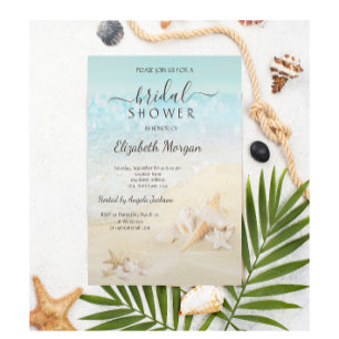 Invitación Chocolate de Conchas de Playa para Novia