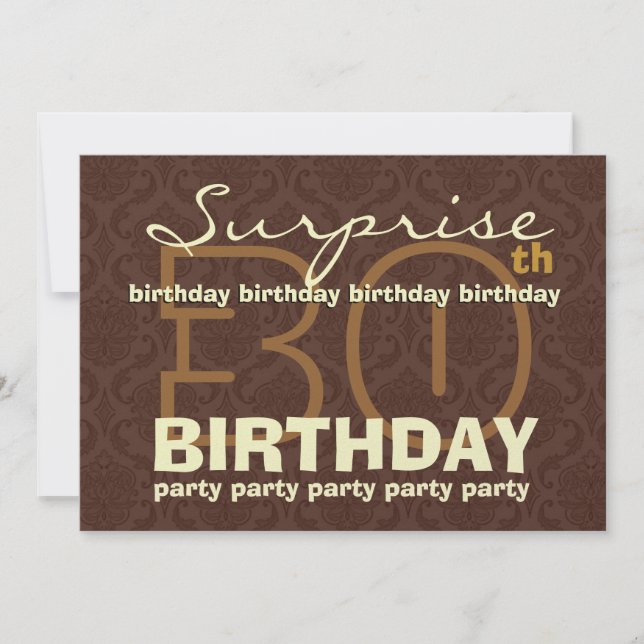 Invitación Chocolate de cumpleaños 30 y G204 de oro (Anverso)