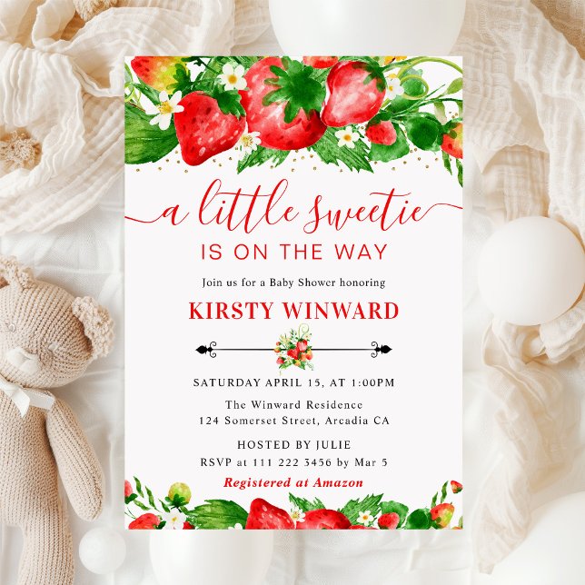 Invitación Chocolate de Fresas y Flores para Baby Shower (Subido por el creador)