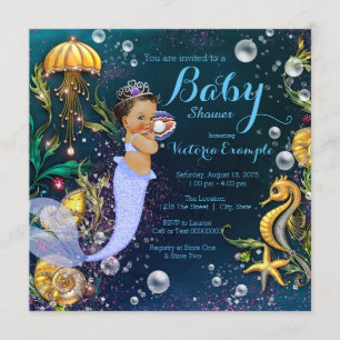 Invitación Chocolate de sirena para baby shower