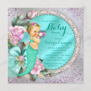 Invitación Chocolate de sirena para baby shower