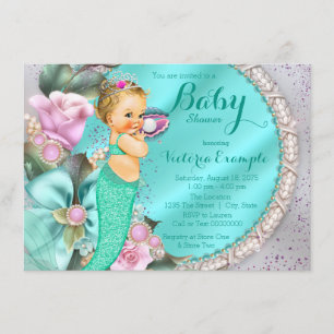 Invitación Chocolate de sirena para baby shower