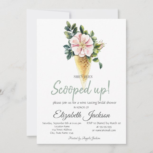 Invitación Chocolate Floral Baby Shower  (Anverso)